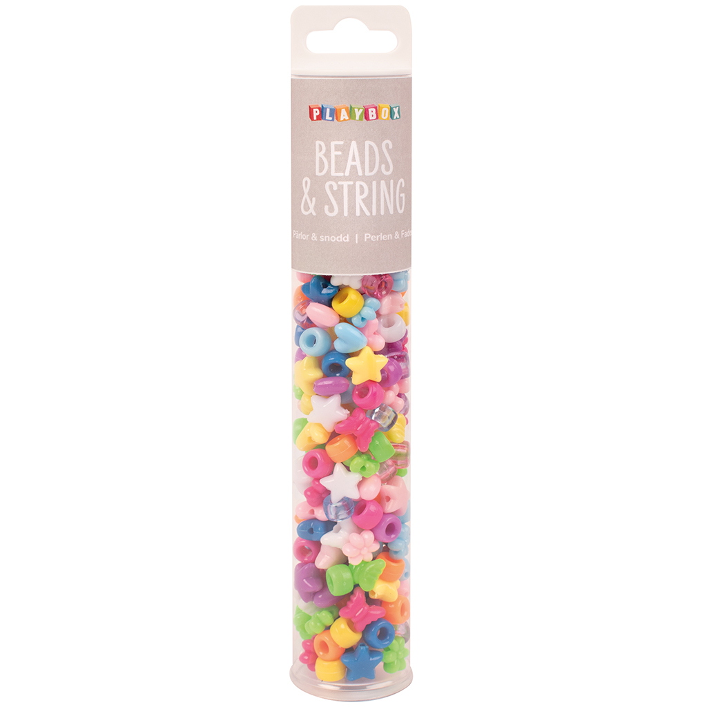 PlayBox: Farebné zmiešané tvary navliekacie korálky 200 ks