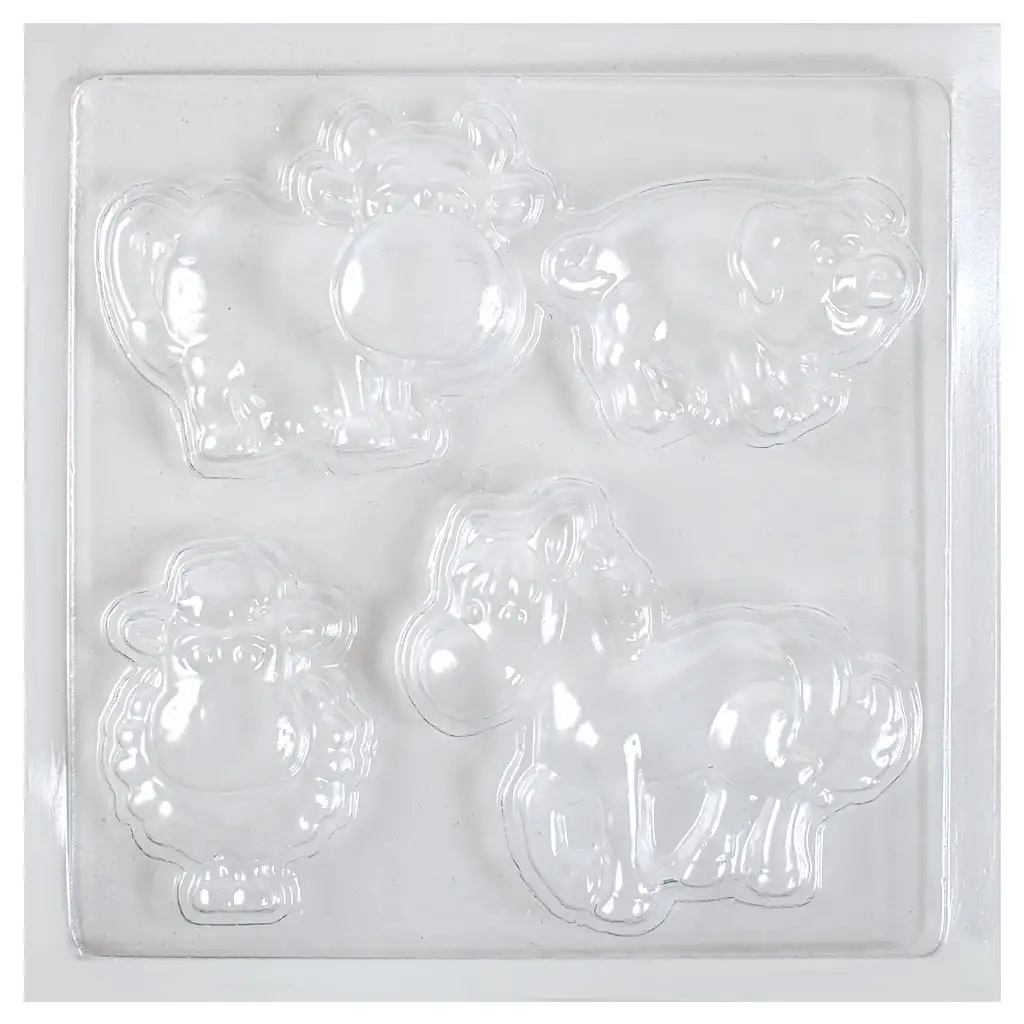 PlayBox: Forma na odlievanie zvierat z farmy z gipsu 17x17cm