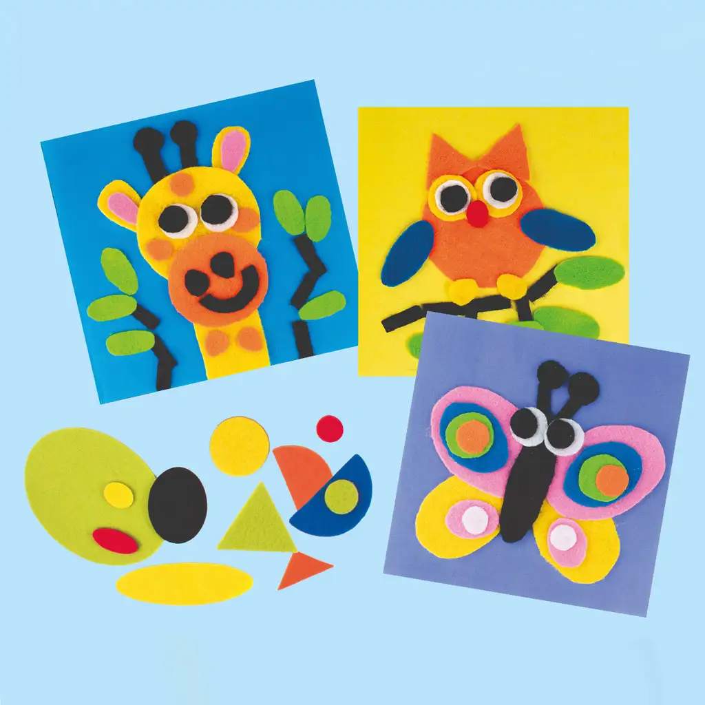PlayBox: Geometrické tvary z filcu samolepiace, sada 500 ks kép 2