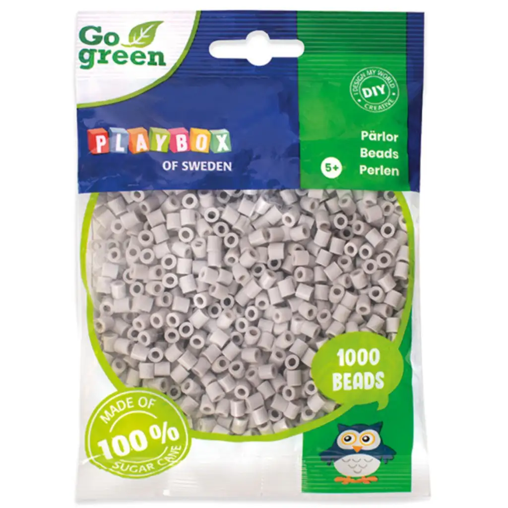 PlayBox: Go Green 5mm MIDI žehliace korálky, 1000 ks, sivá farba