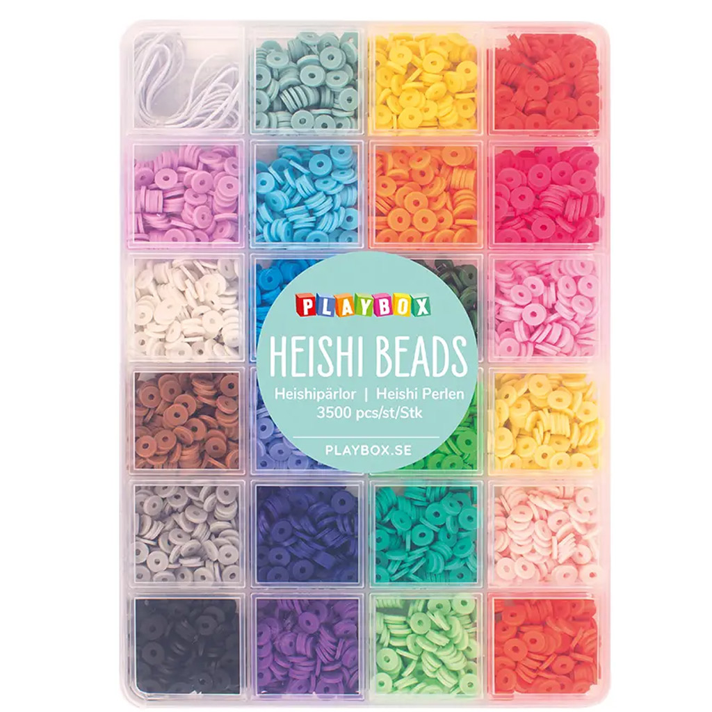 PlayBox: Heishi korálky na navliekanie v úložnej krabičke, sada 3500 kusov