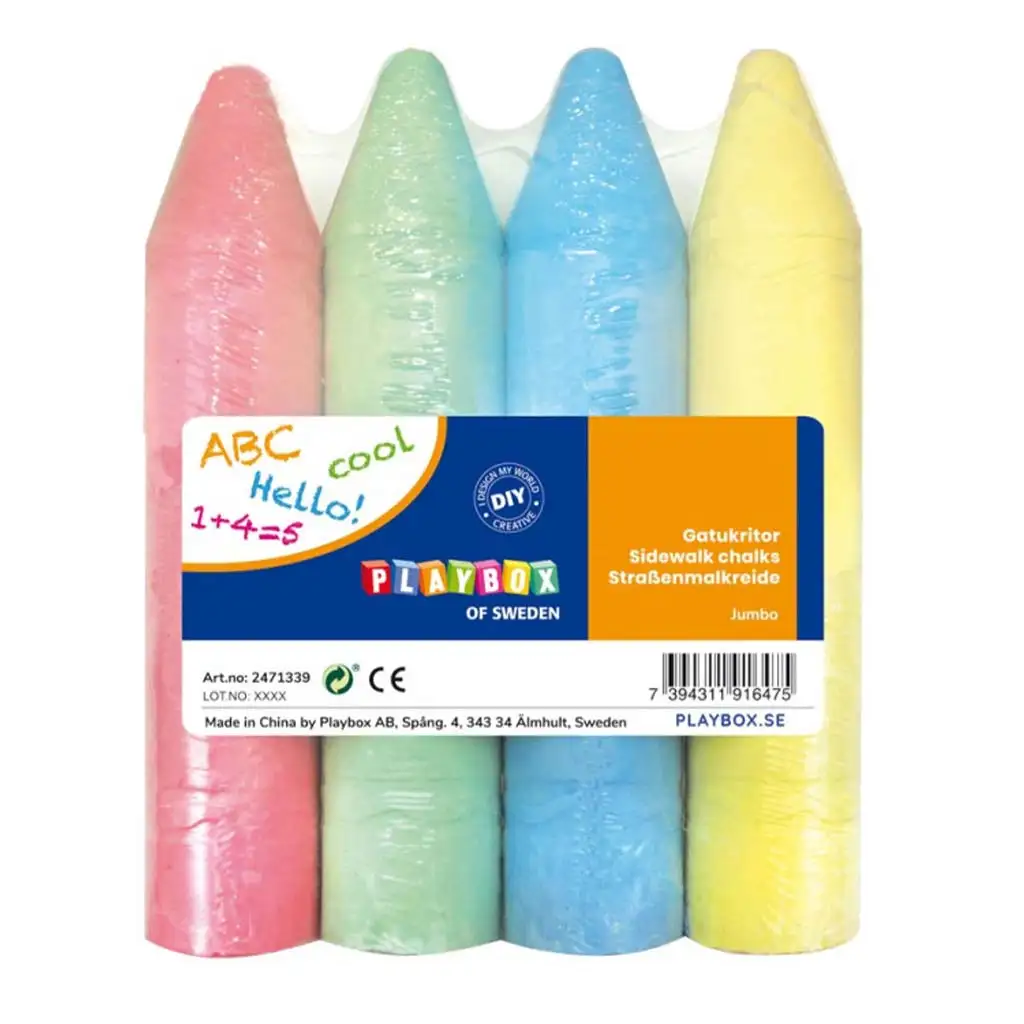 PlayBox: Jumbo Asfaltové kriedy, sada 4 ks