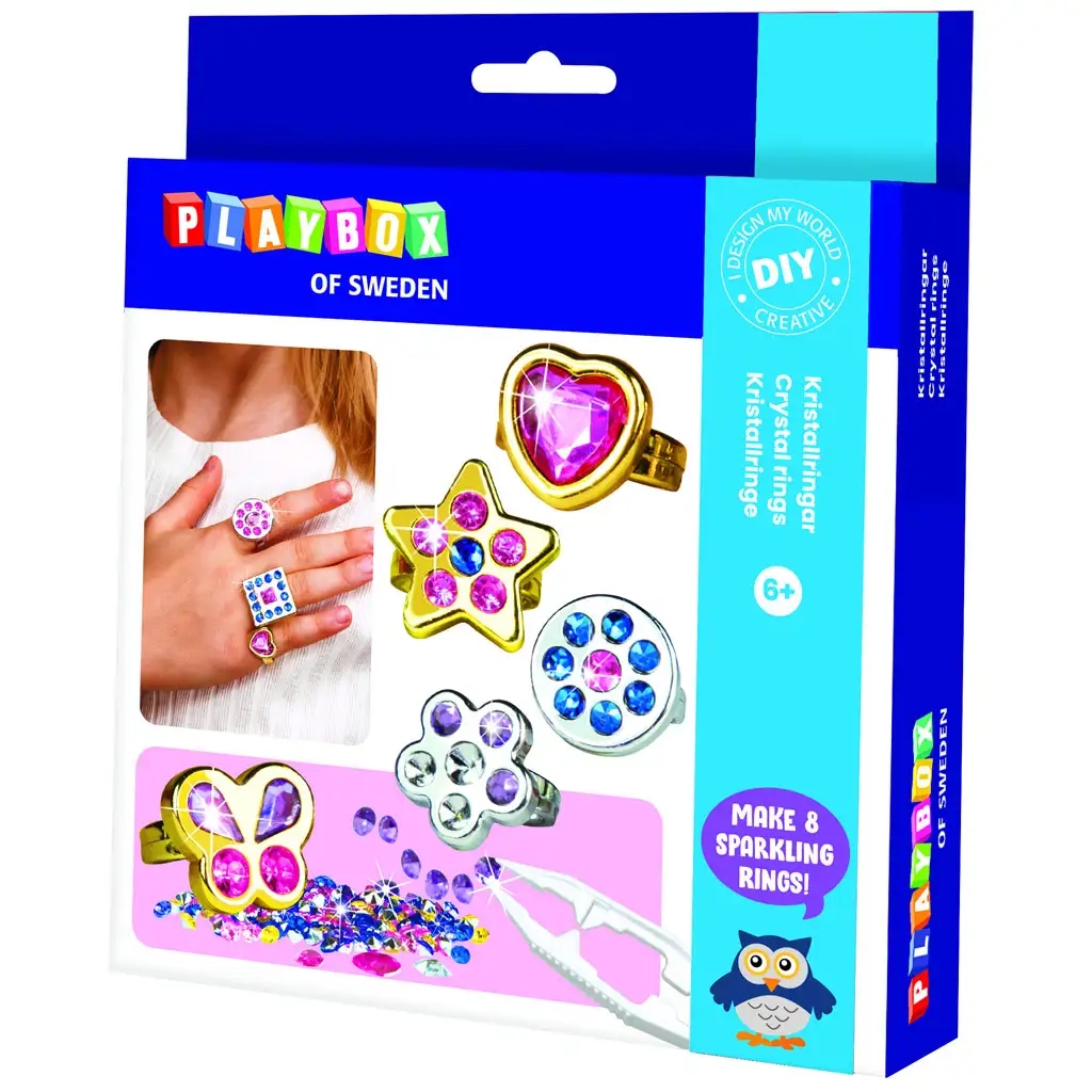 PlayBox: Kreatívna sada na zdobenie prsteňov so strasovými kameňmi
