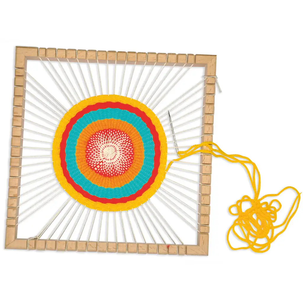 PlayBox: Kruhový tkaný rám na tkanie 23x23cm