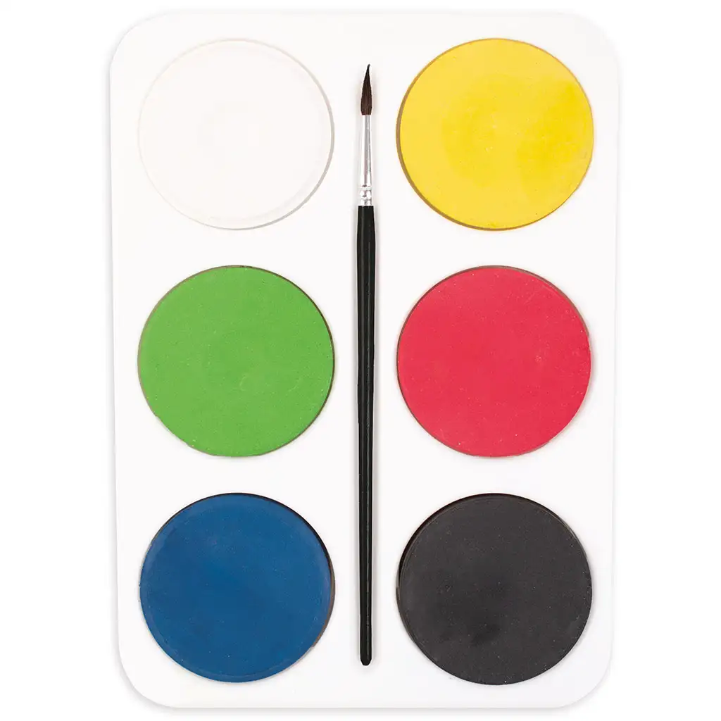 PlayBox: Paleta akvarelových farieb s 6 kruhmi o priemere 55 mm, základné farby. kép 2