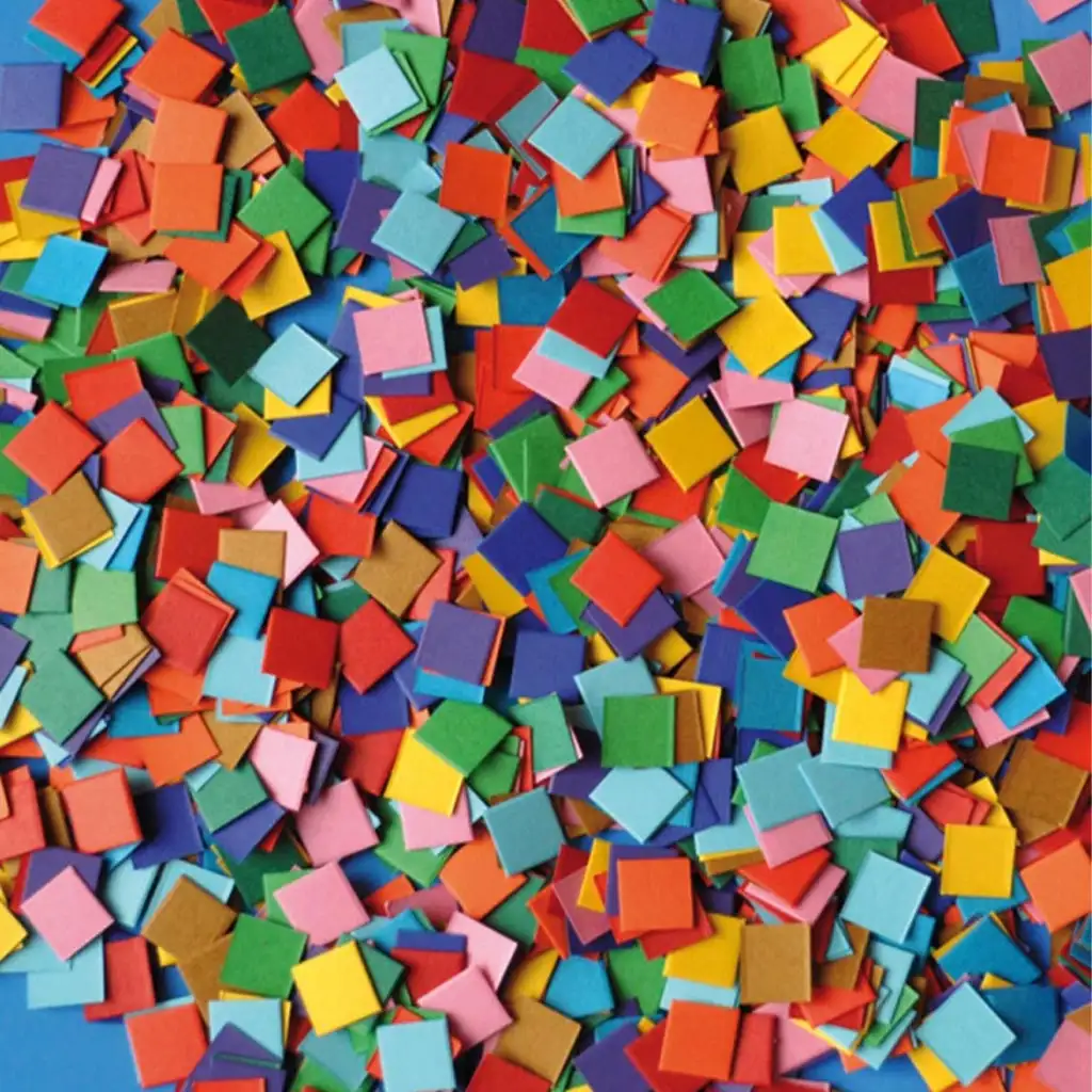 PlayBox: Papierový mozaik v základných farbách, sada 10000 ks, 10x10 mm