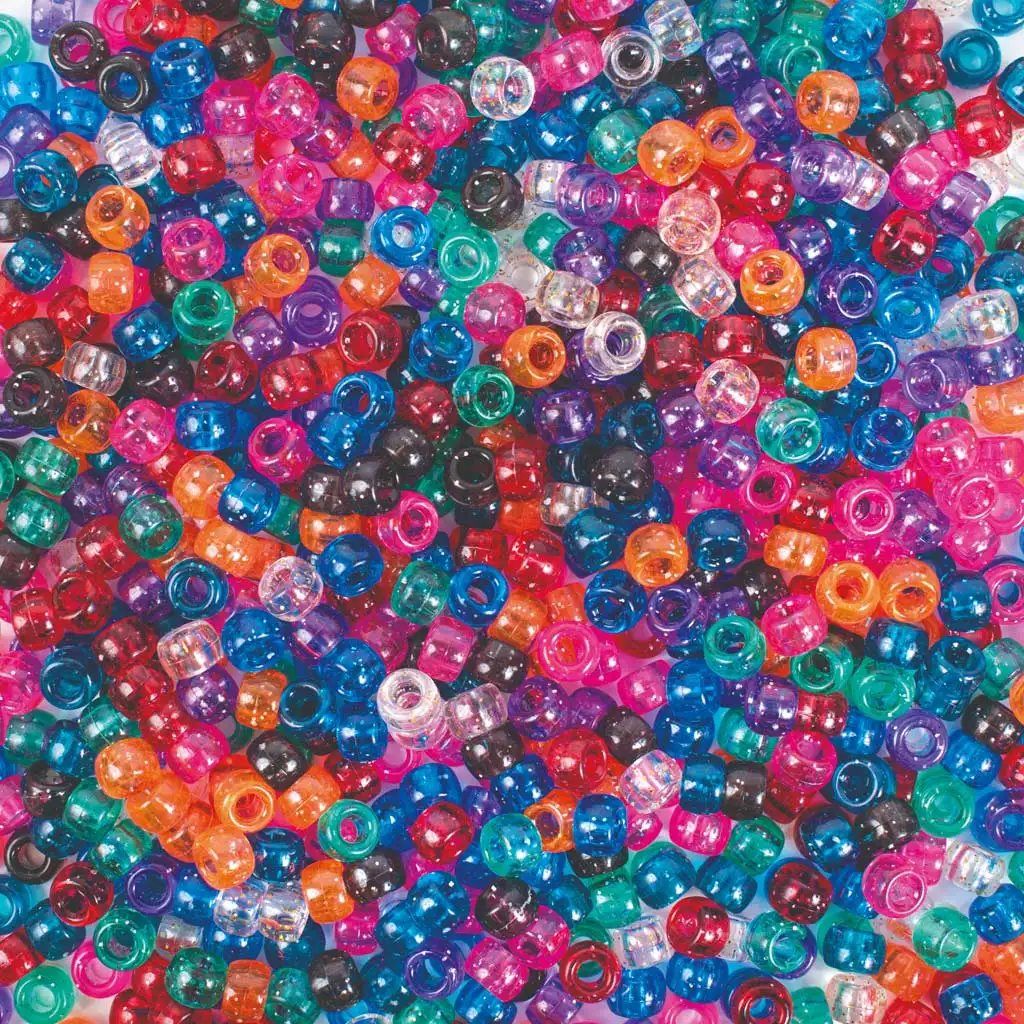 PlayBox: Priehľadná farebná sada s trblietavými korálkami, 1000 kusov