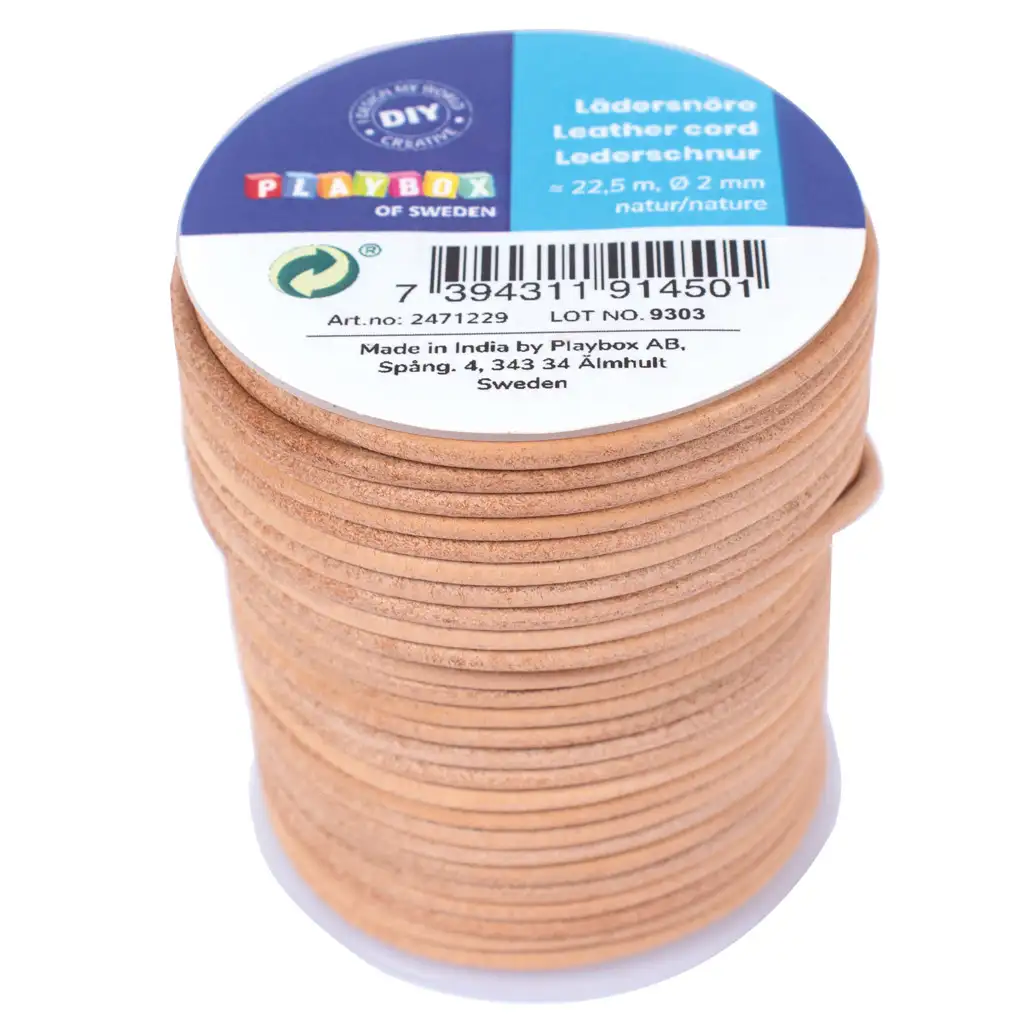 PlayBox: Prírodný kožený remienok 22,5mx2mm
