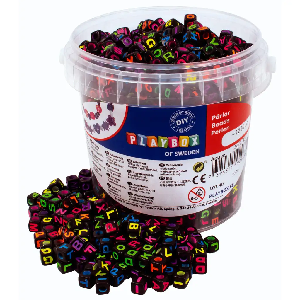 PlayBox: Sada čiernych neonových perličiek, 1250 ks