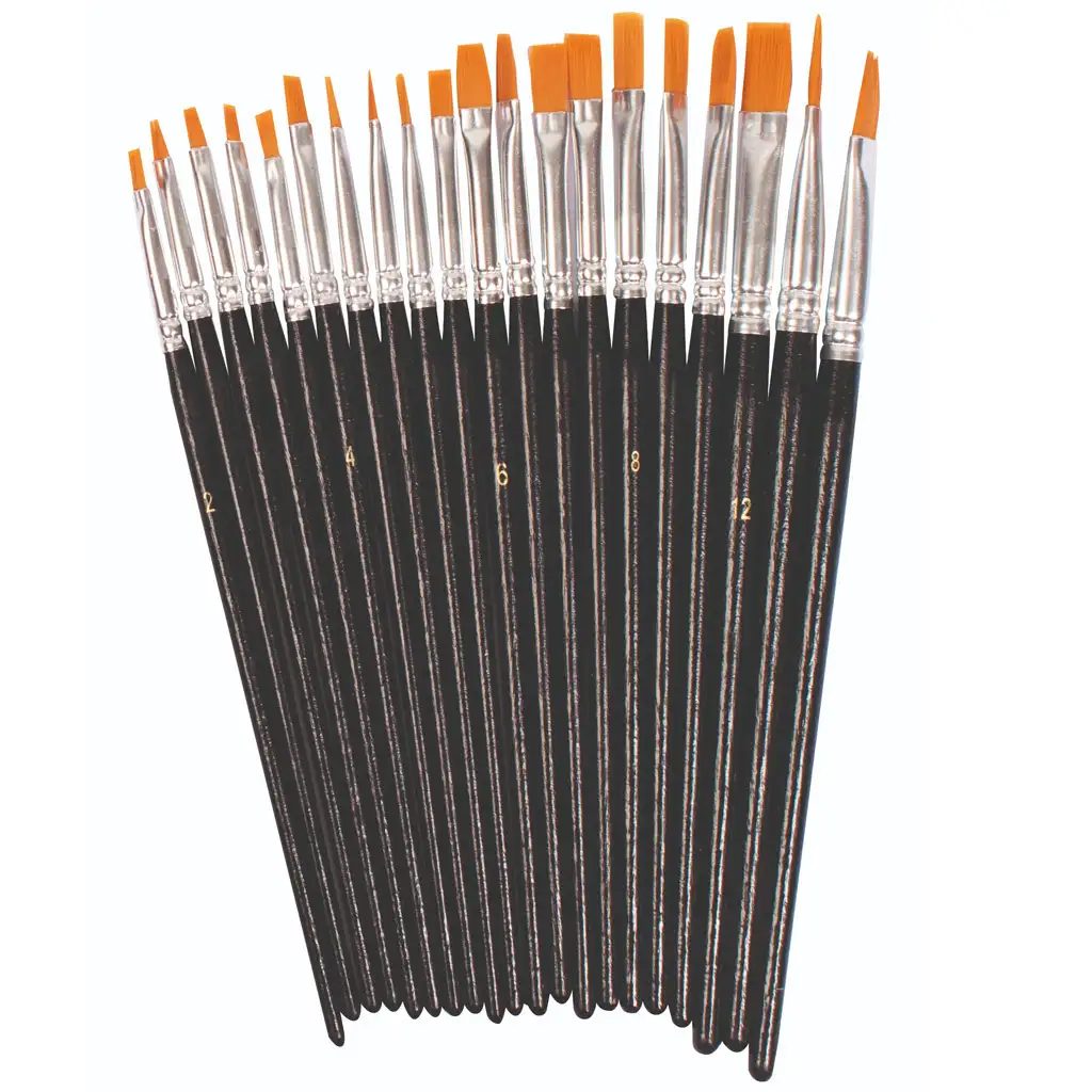 PlayBox: Sada plochých štetcov, 20 kusov