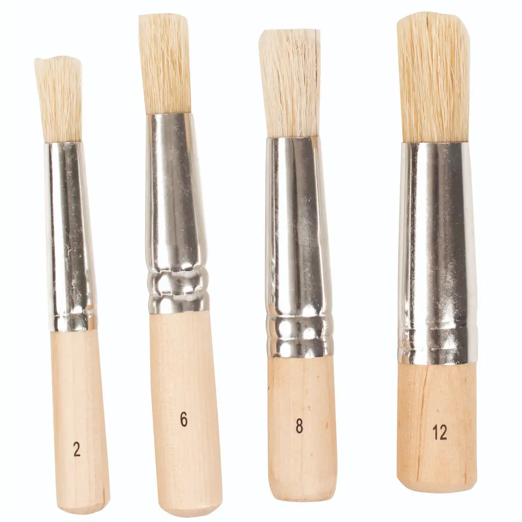 PlayBox: Sada štyroch štetcov s krátkymi diviačími štetinami