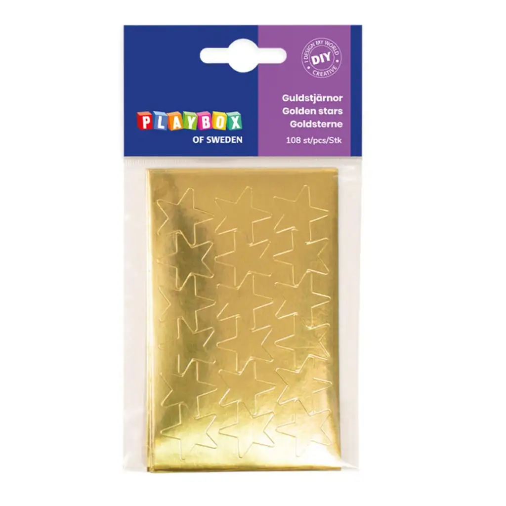 PlayBox: Samolepiace zlaté hviezdy 108 ks 25 mm