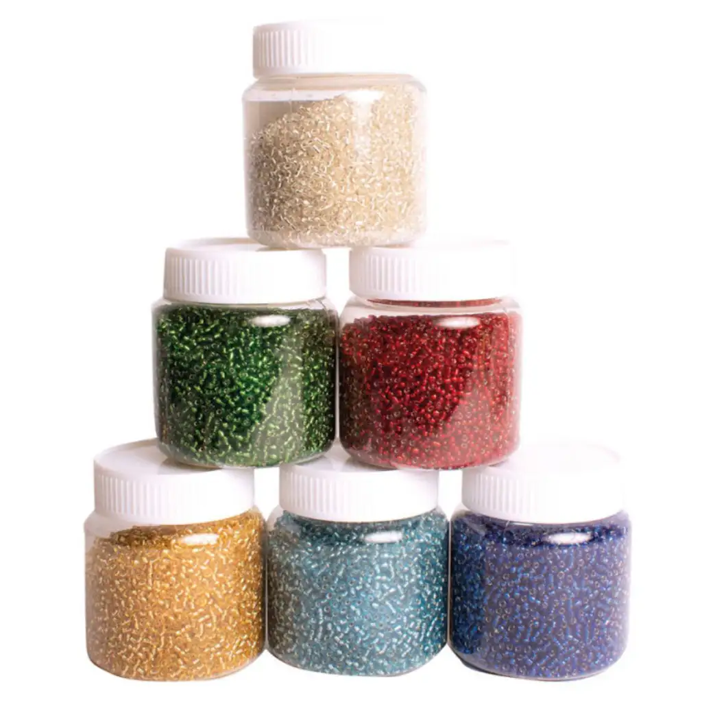 PlayBox: Sklenené korálky v rôznych farebných variantoch, sada 1,2 kg