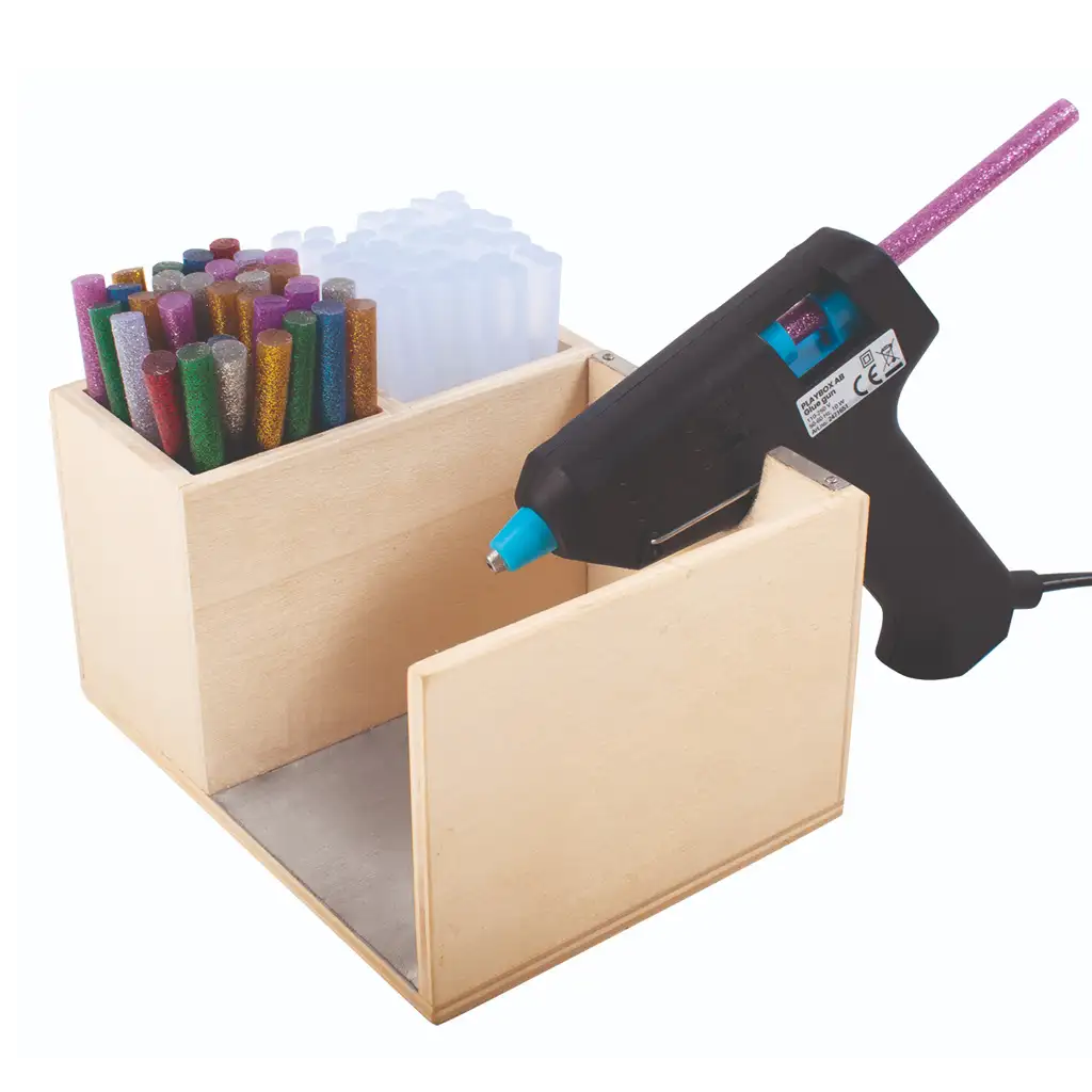 PlayBox: Stojan na lepiacu pištoľ z dreva 14,5x11cm kép 2