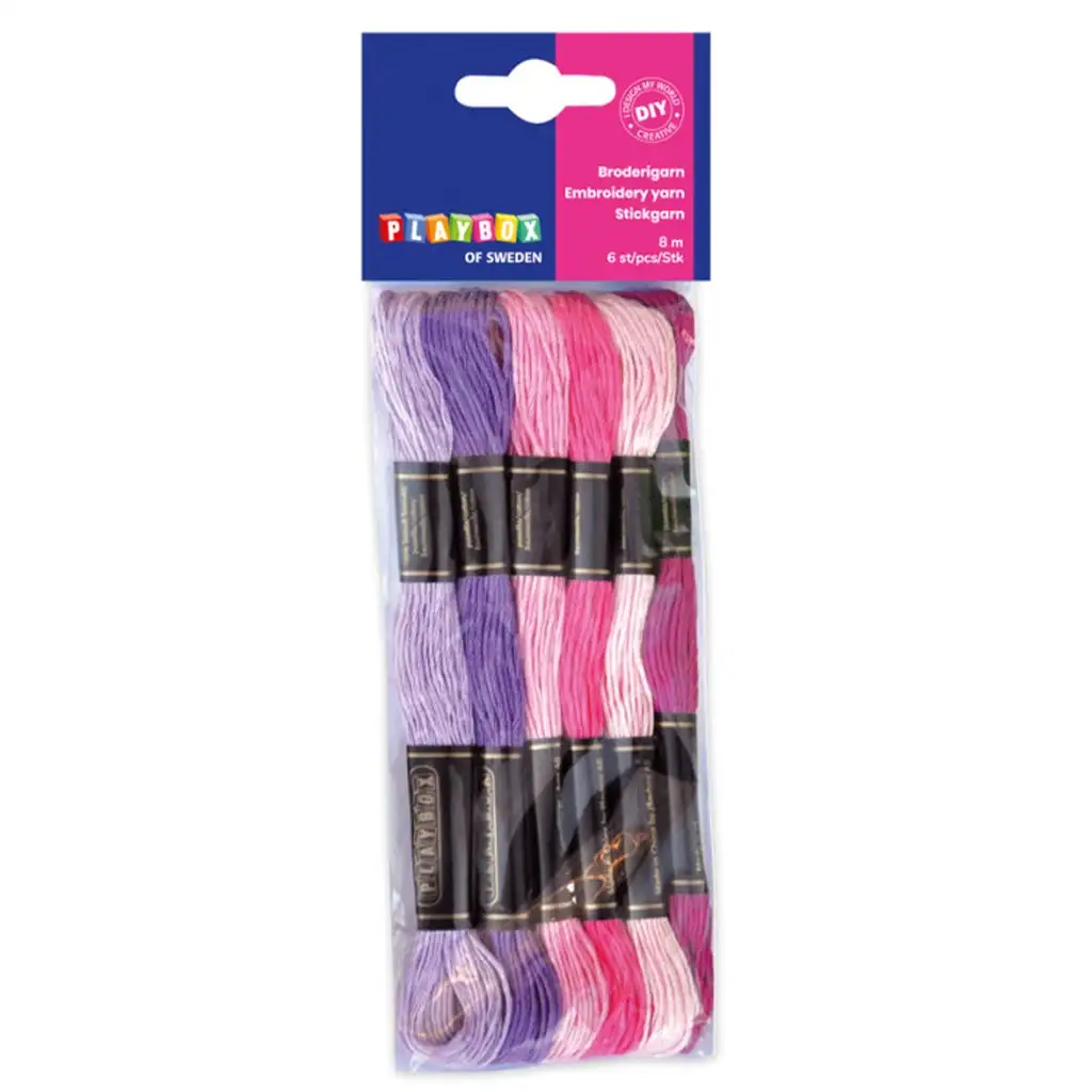 PlayBox: Súprava na vyšívanie, 6 kusov, ružovo-fialová