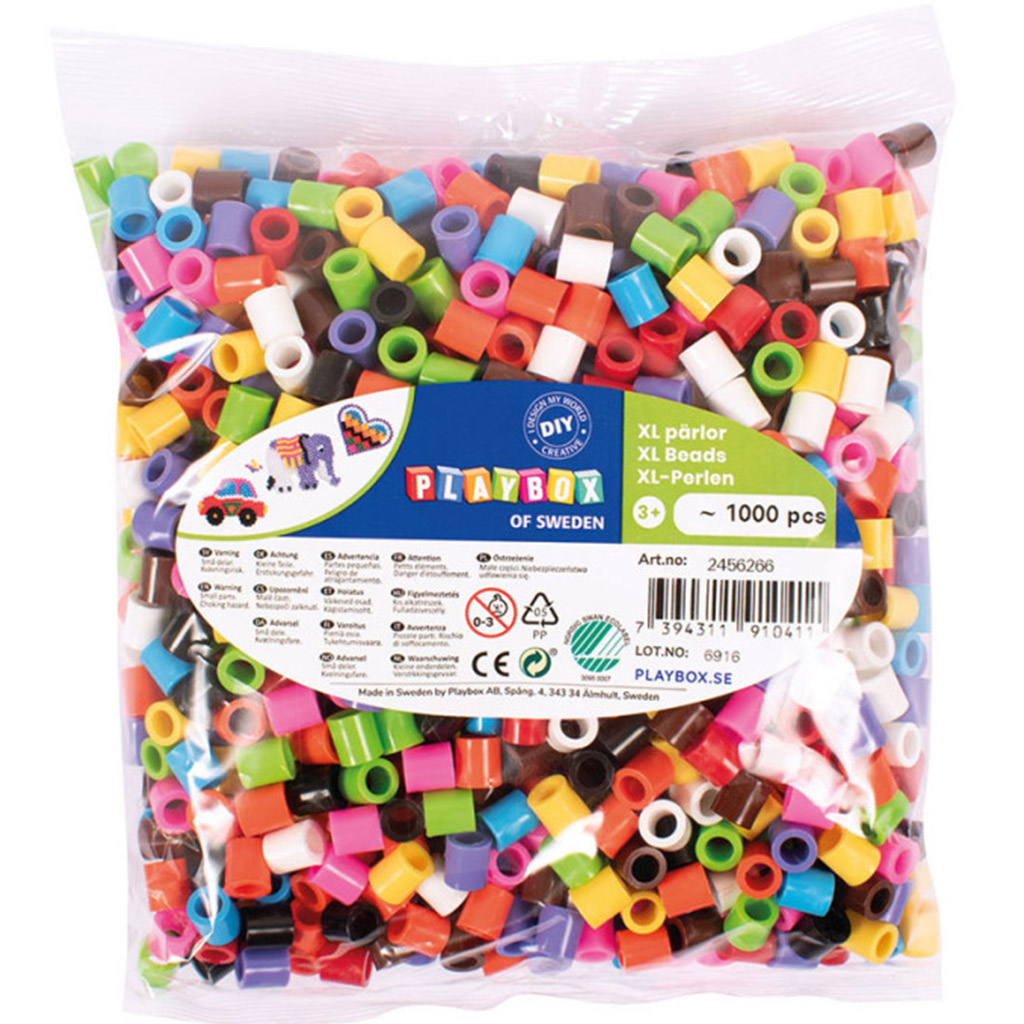 PlayBox: XL 9 mm MIDI farebné zažehľovacie korálky, balenie 1000 ks