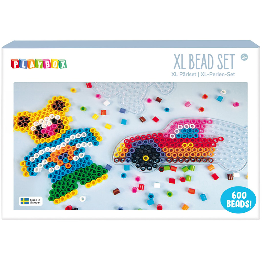 PlayBox: XL MIDI 9 mm sada žehliacich korálikov (600 dielov) - Auto a medveď