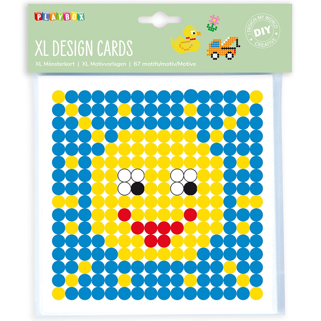 PlayBox: XL žehliace koráliky – vzorová karta, 67-dielna sada