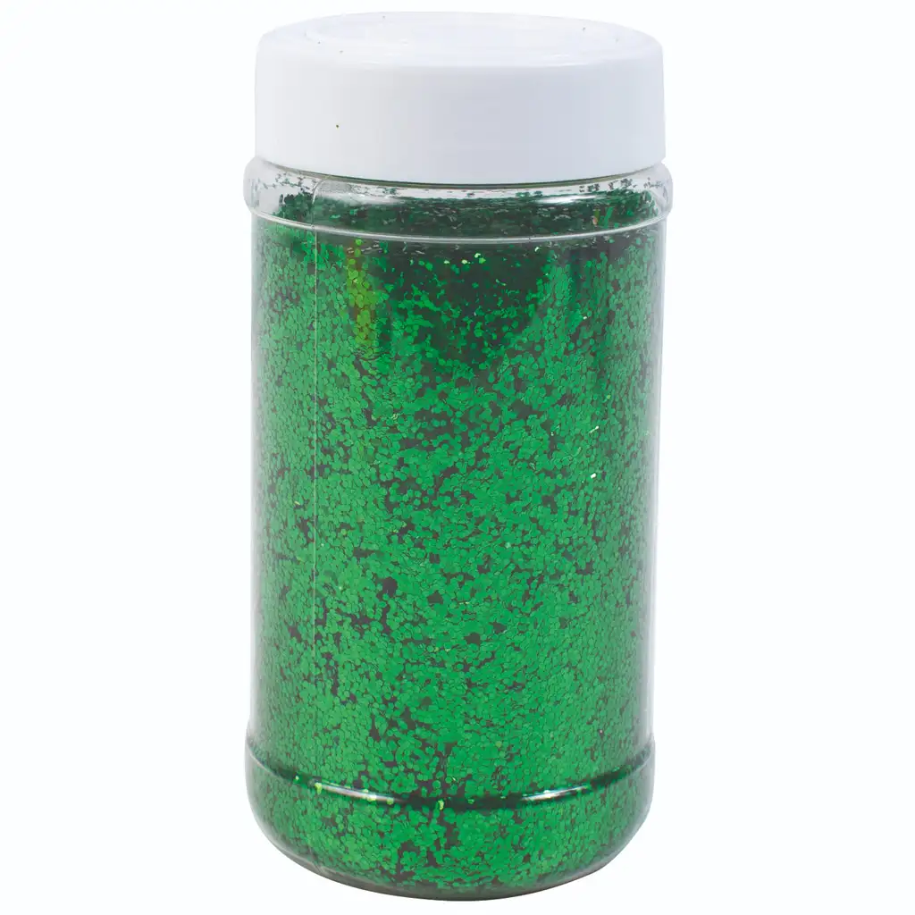 PlayBox: Zelený trblietavý prášok v nádobe 250 gramov