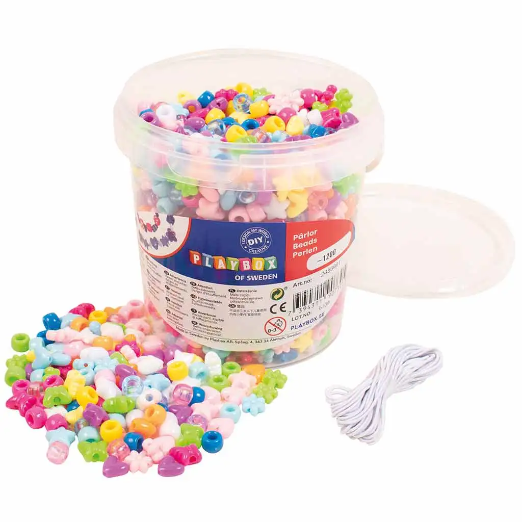 PlayBox: farebné variteľné korálky vo vedre 1200ks kép 1