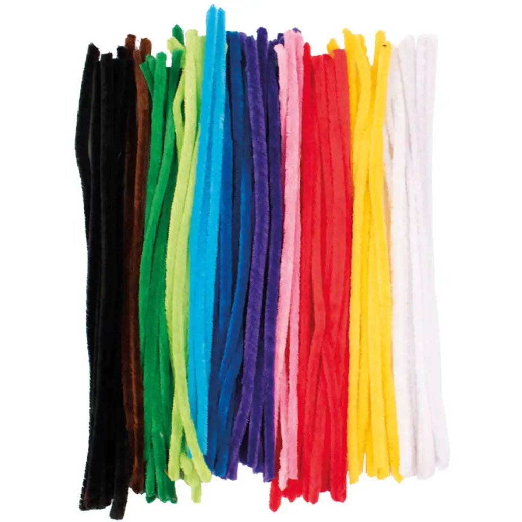 Playbox: Farebná chenille drôtová súprava – Ø 15 x 500 mm, 100 kusov