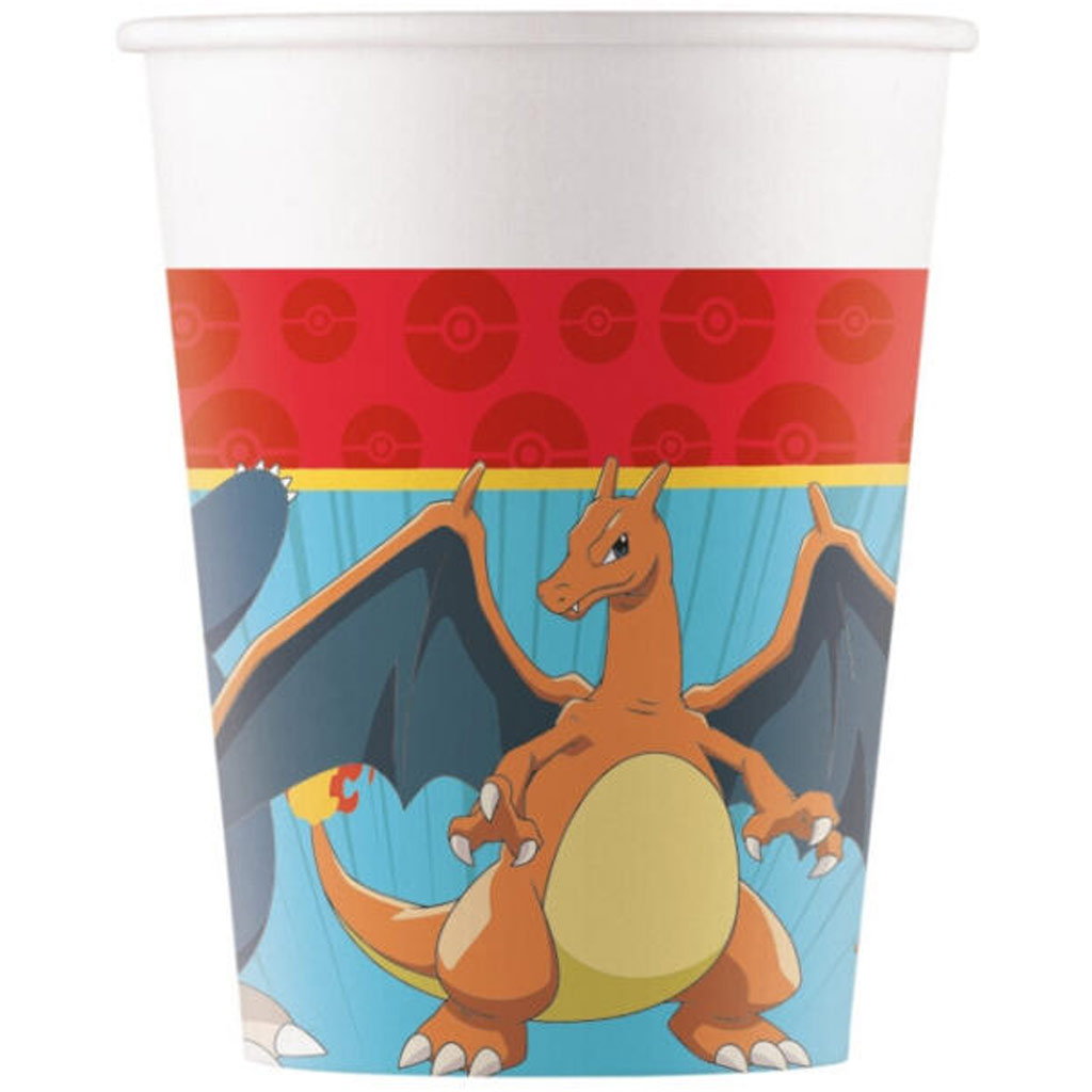 Pokémon papierové poháre, sada 8 kusov, 200 ml