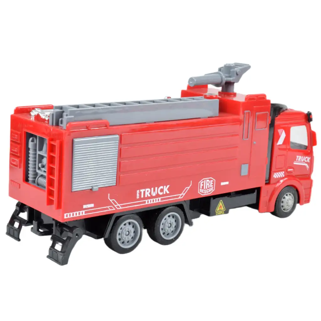 Požiarny vůz: Súprava 3 kusov spätného ťahania požiarnych áut. kép 4