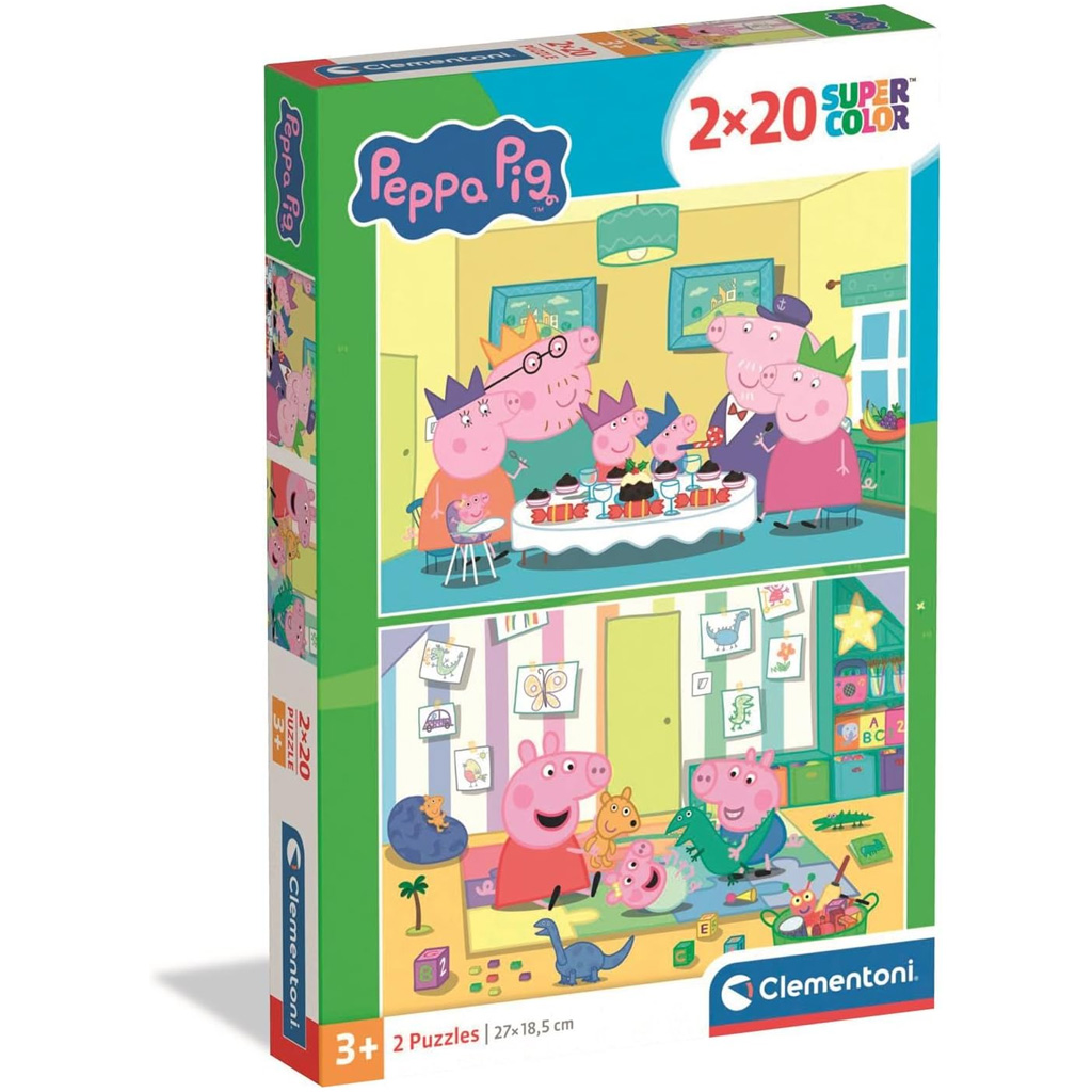 Prasiatko Peppa 2×20-dielne Supercolor puzzle - Clementoni