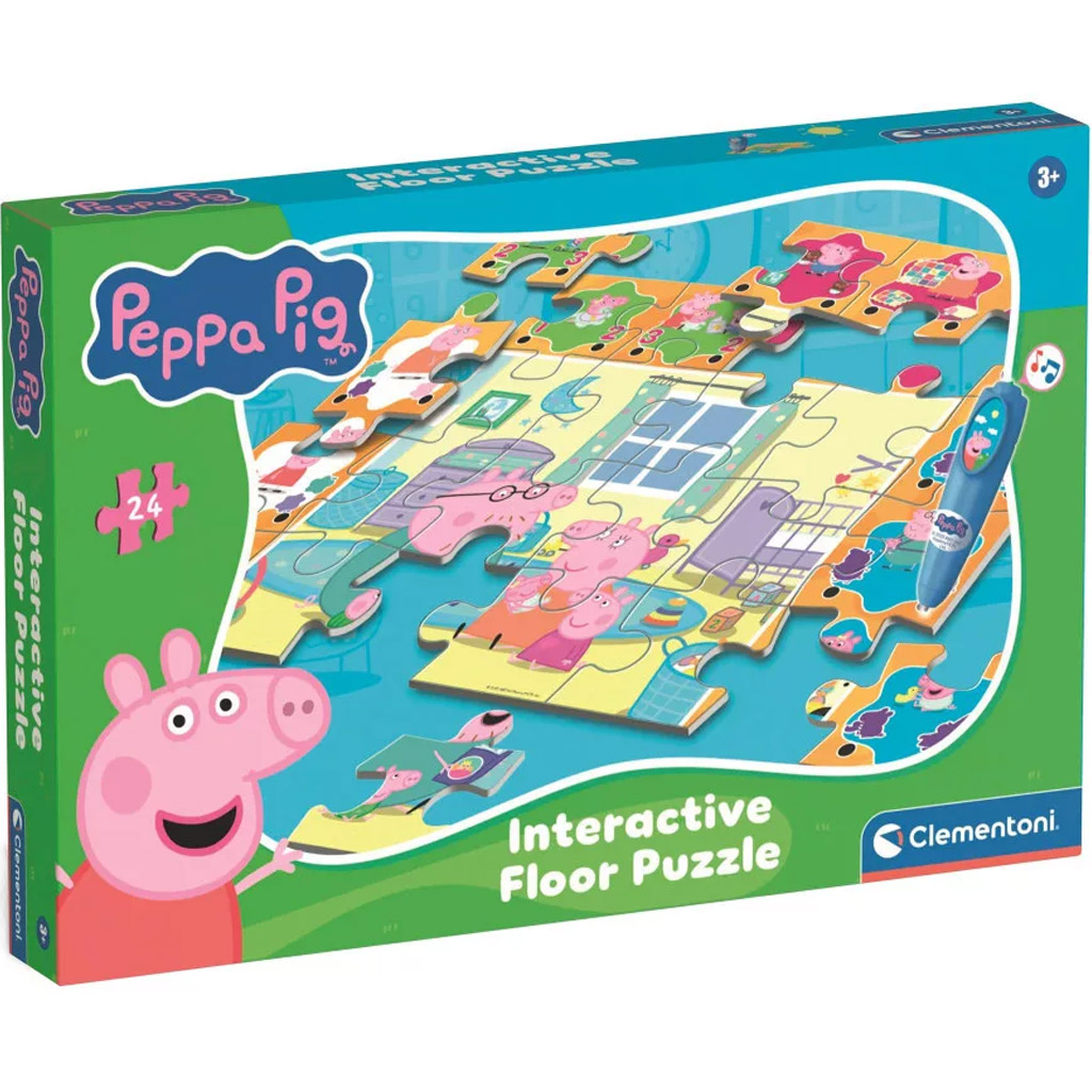Prasiatko Peppa interaktívne 24-dielne podlahové puzzle - Clementoni