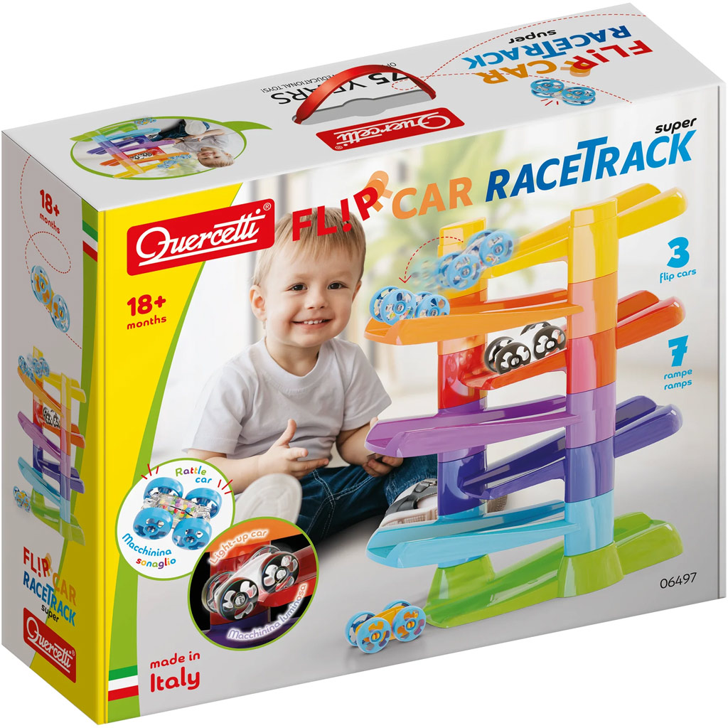 Quercetti: Flip Car špirálová veža autodráha set