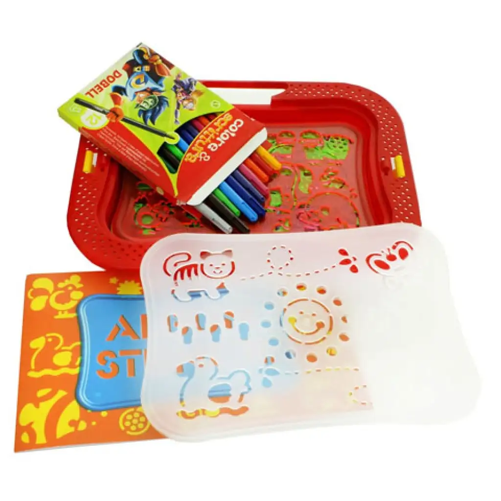 Quercetti Stencils Design: Kresliace šablóny Farma - set kép 2