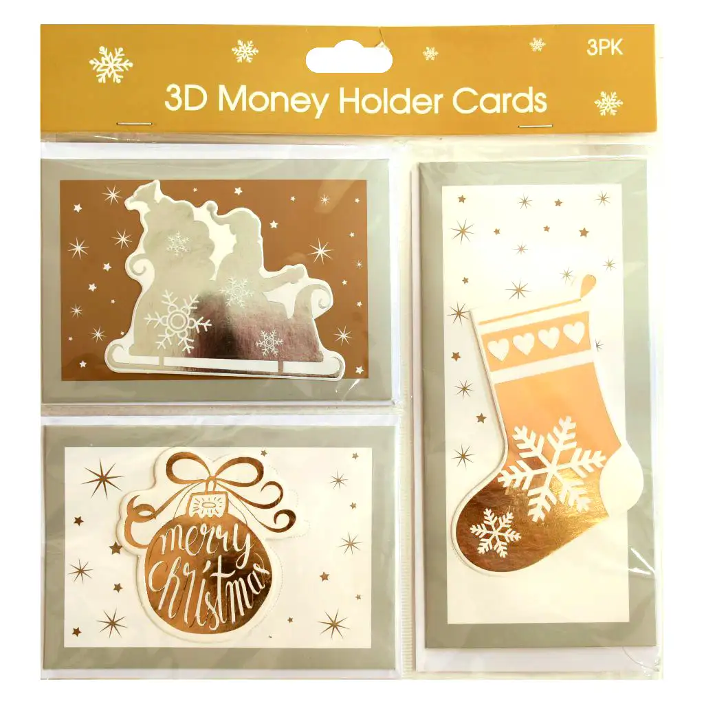 Sada vianočných 3D pohľadníc s obálkou, 3 kusy v rôznych variantoch. kép 5