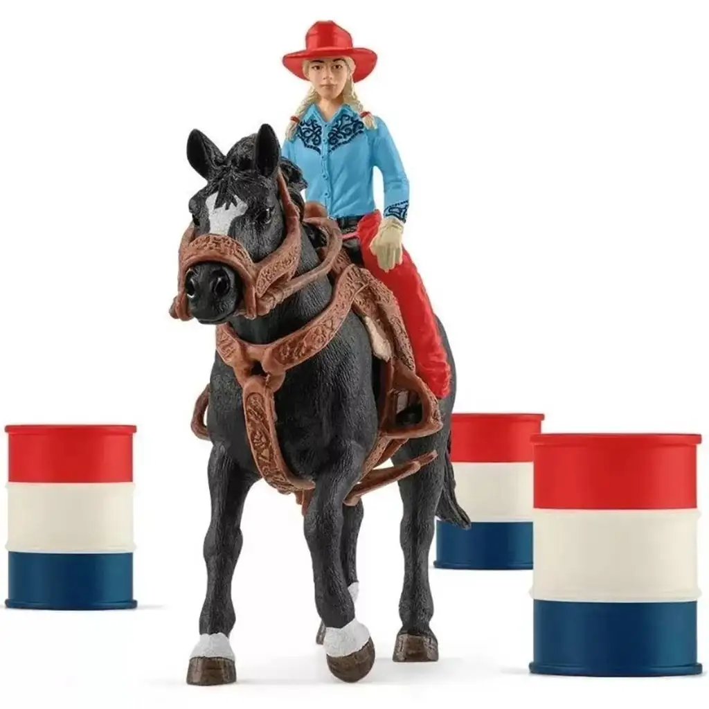 Schleich: Farm World - Súťaž v barelovom preteku s kovbojkou hracia súprava (42576) kép 3