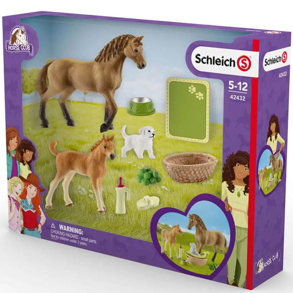 Schleich: Horse Club - Sarah a starostlivosť o malé zvieratá hracia súprava (42432)