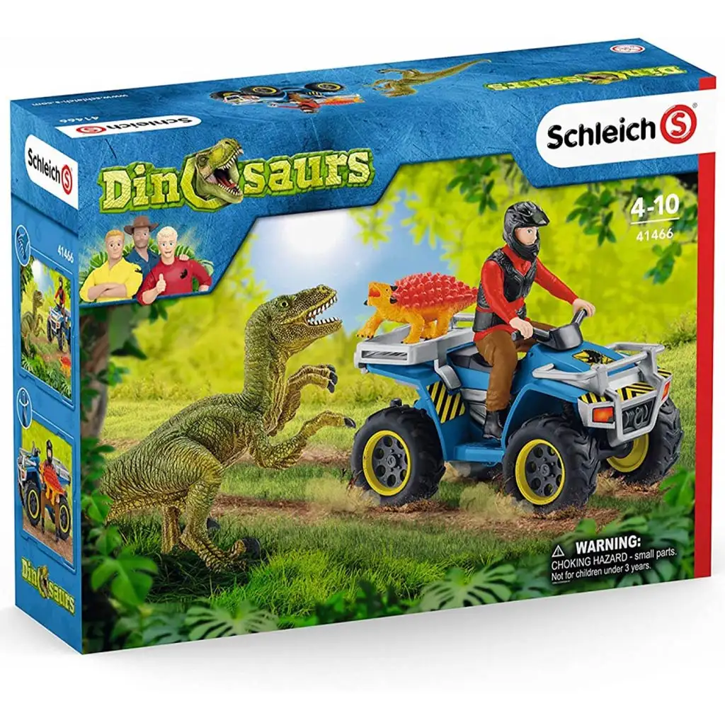 Schleich: Útek na štvorkolke pred Velociraptorom set (41466)