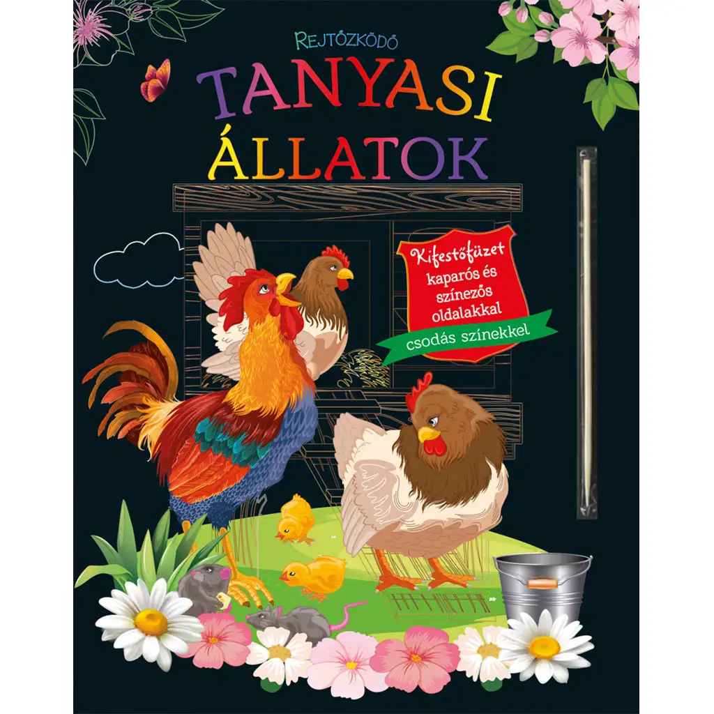 Skryté farmárske zvieratá - Omaľovánka so škrabacími a vyfarbovacími stranami