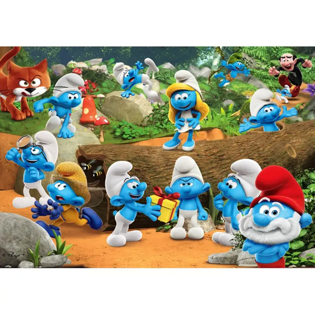 Šmolkovia lesná zábava 104-dielna supercolor puzzle - Clementoni kép 2