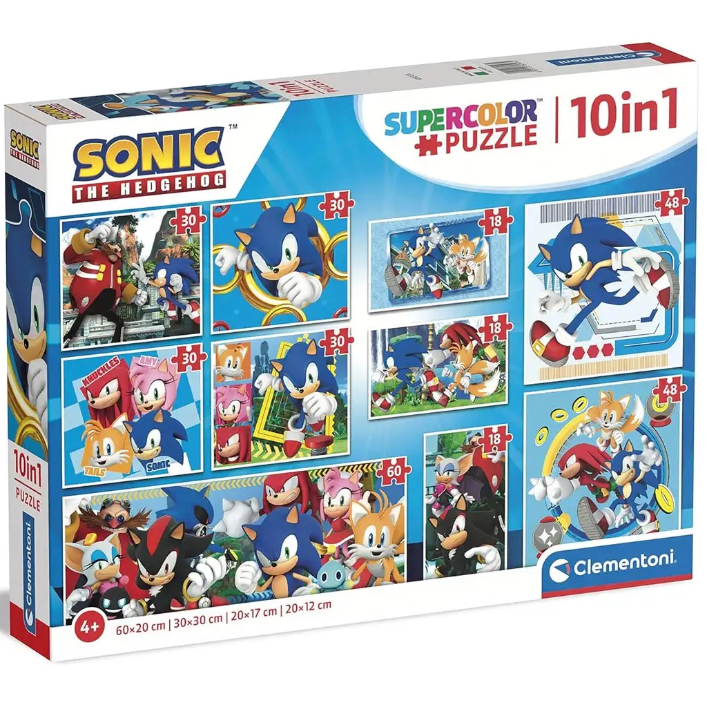 Sonic ježko 10 v 1 supercolor puzzle - Clementoni