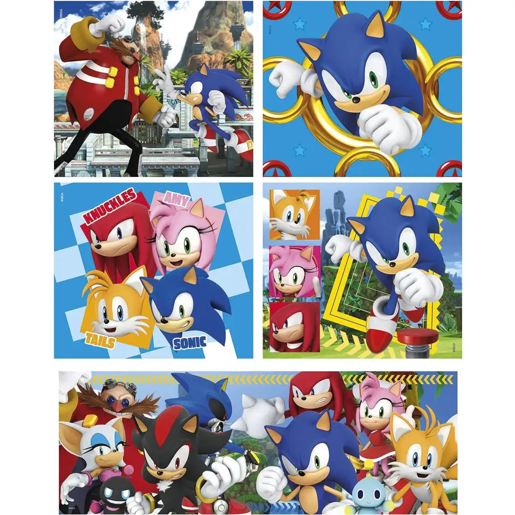 Sonic ježko 10 v 1 supercolor puzzle - Clementoni kép 3