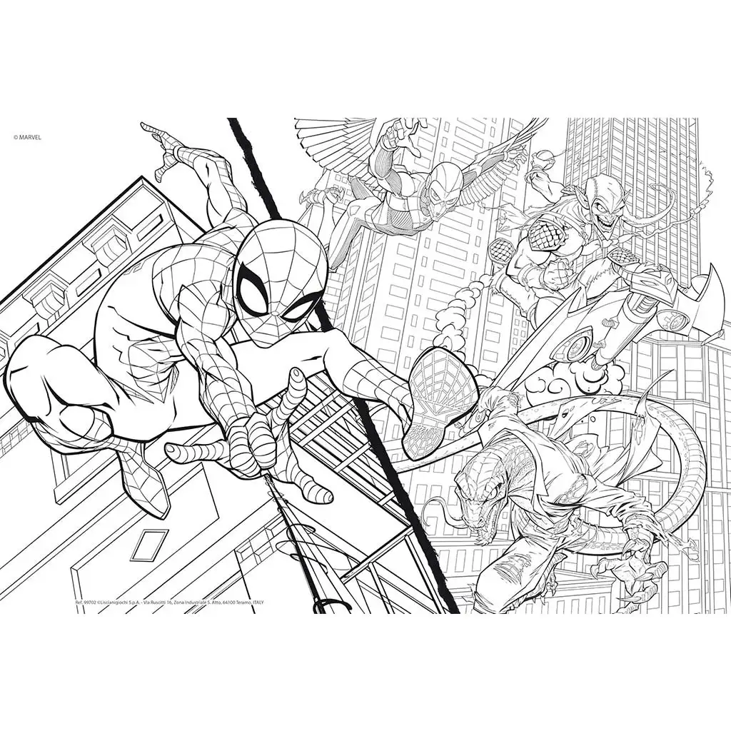 Spider-Man 2 v 1, 108-dielne puzzle a omaľovánka 50x35 cm – Lisciani kép 2