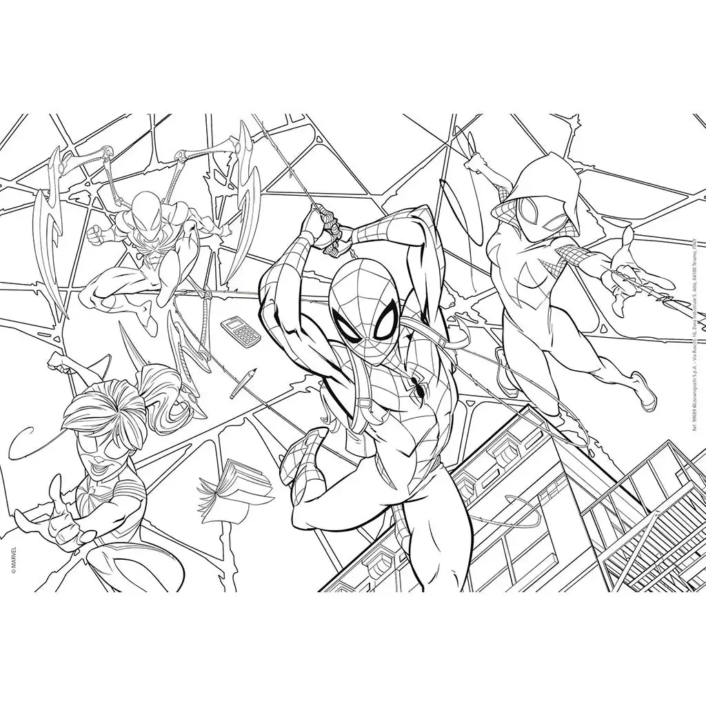 Spider-Man 2 v 1, 60-dielne puzzle a omaľovánka, 50x35 cm – Lisciani kép 2