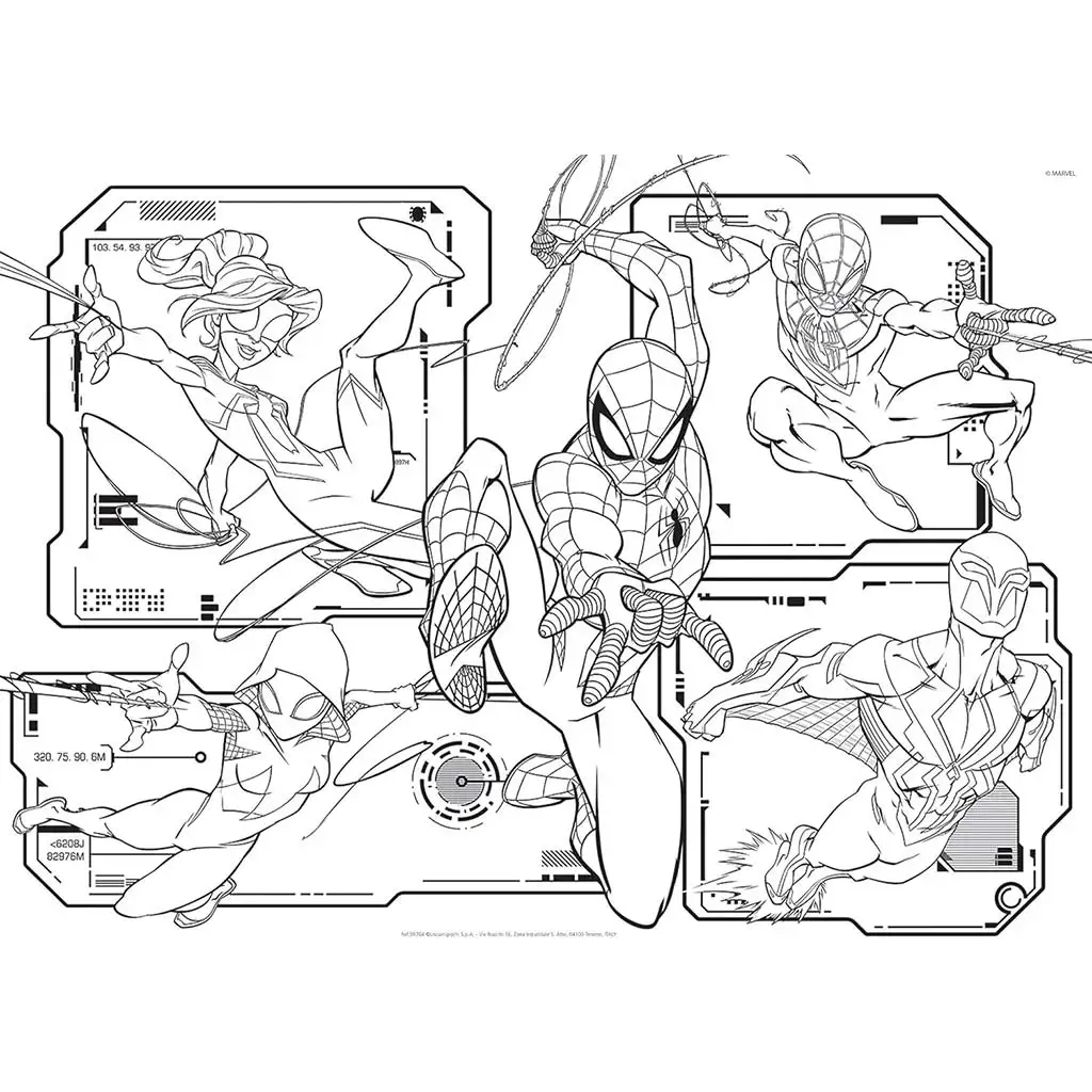 Spider-Man 2 v 1 maxi 108-dielne puzzle a omaľovánka 70x50 cm - Lisciani kép 2