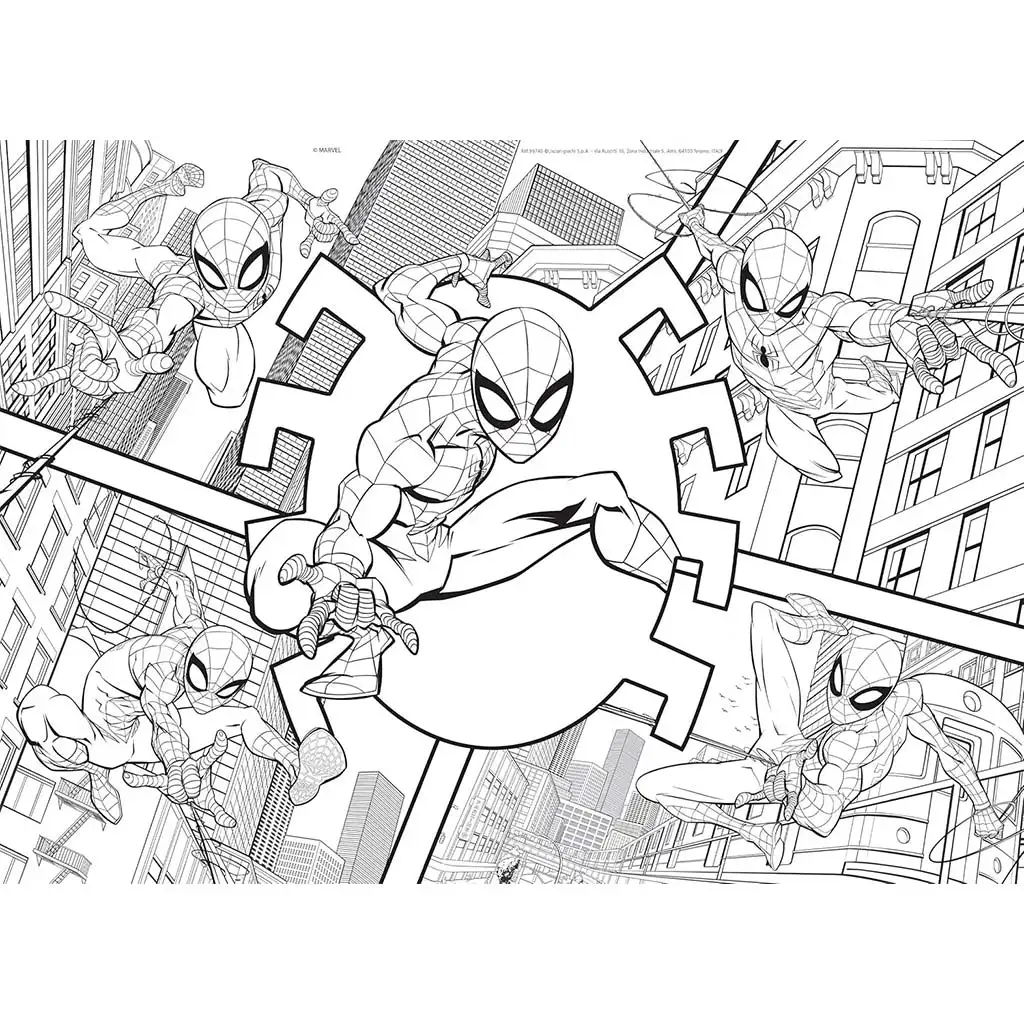 Spider-Man 2 v 1 maxi 24-dielne puzzle a omaľovánka 70x50 cm - Lisciani kép 2
