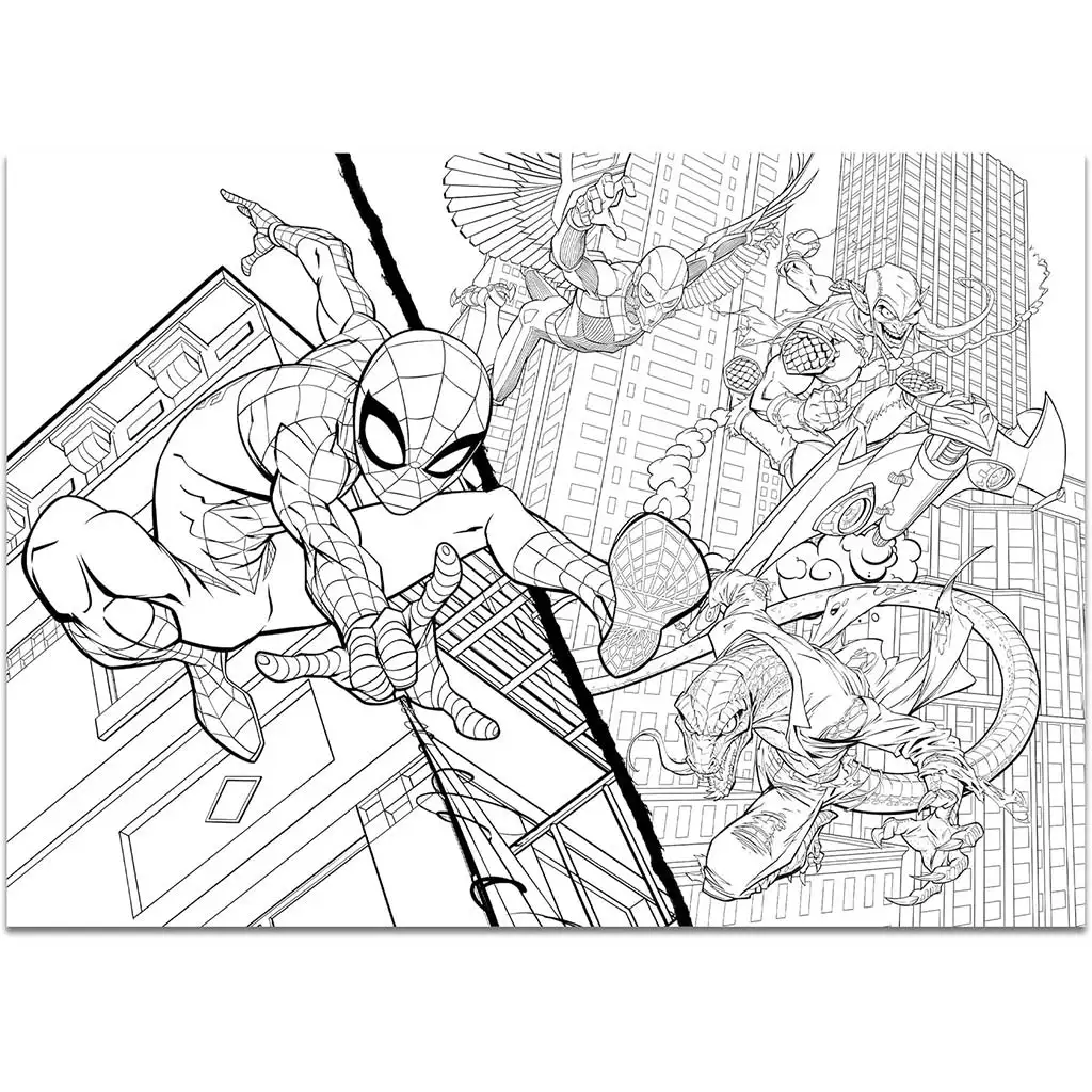Spider-Man 2 v 1 maxi 4x48 ks puzzle a omaľovánka 35x25 cm - Lisciani kép 2