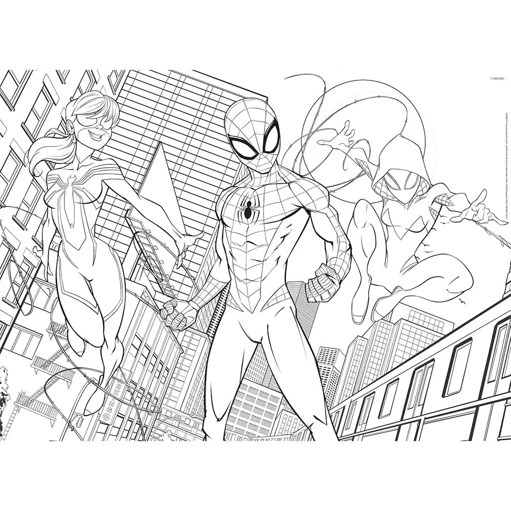 Spider-Man 2 v 1 maxi 60-dielne puzzle a omaľovánka 70x50 cm - Lisciani kép 2