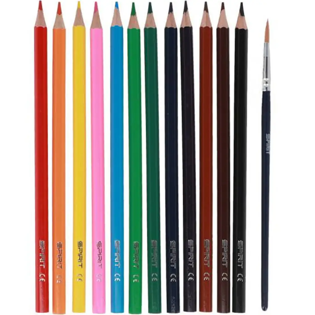 Spirit: 12-dielna sada trojuholníkových akvarelových farebných ceruziek so štetcom kép 2