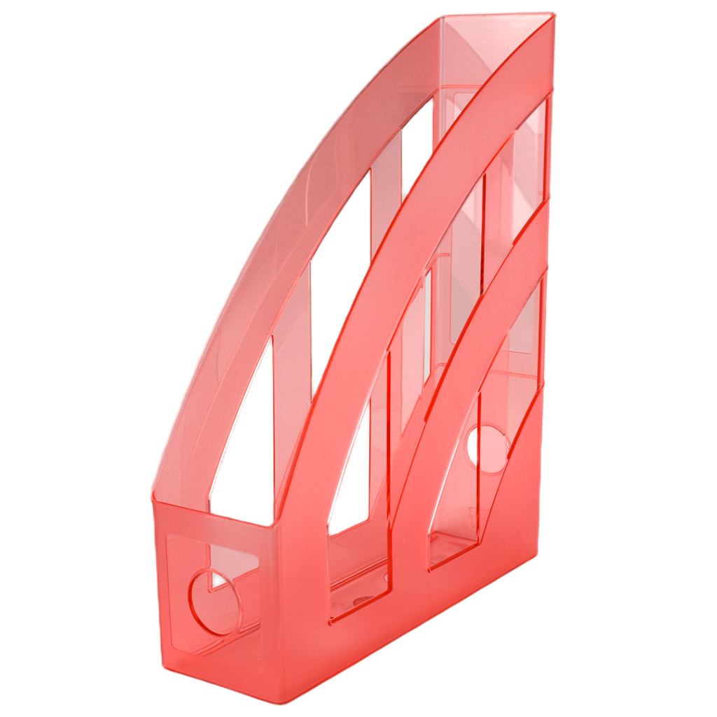 Spirit: Červený priehľadný stojan na dokumenty 7,5x31,5x24,5 cm