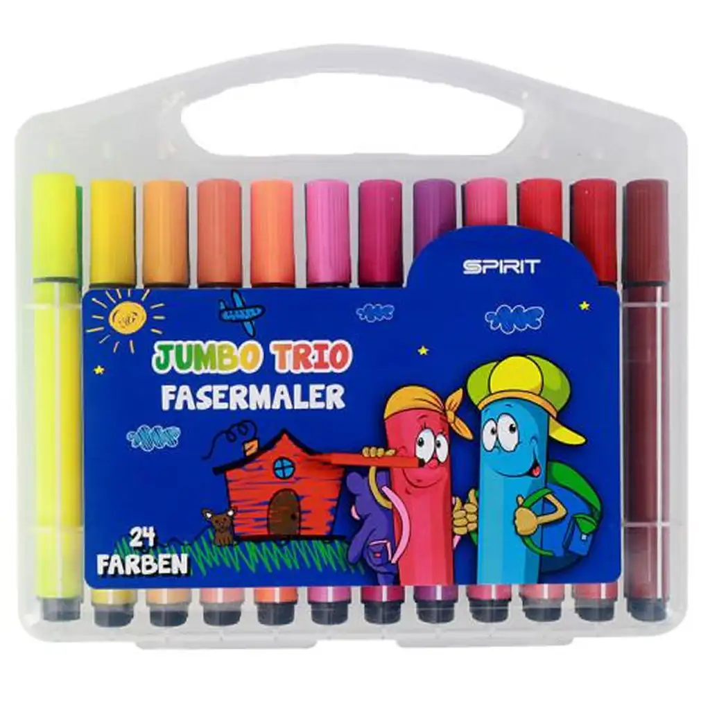 Spirit: Jumbo Trio hrubé trojuholníkové fixky, sada 24 ks