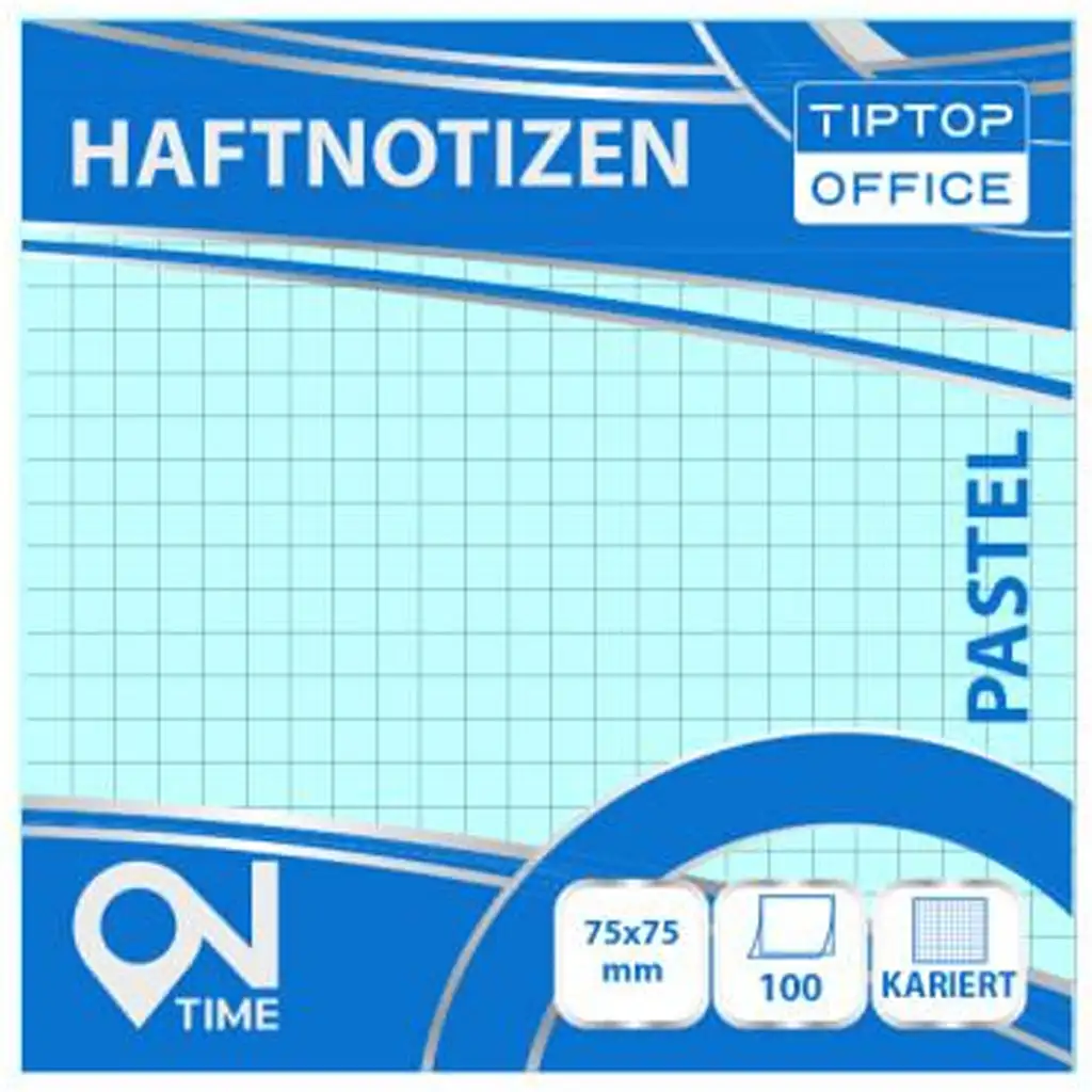 Spirit: Kockovaný pastelovo modrý 100-listový samolepiaci poznámkový blok 75x75mm