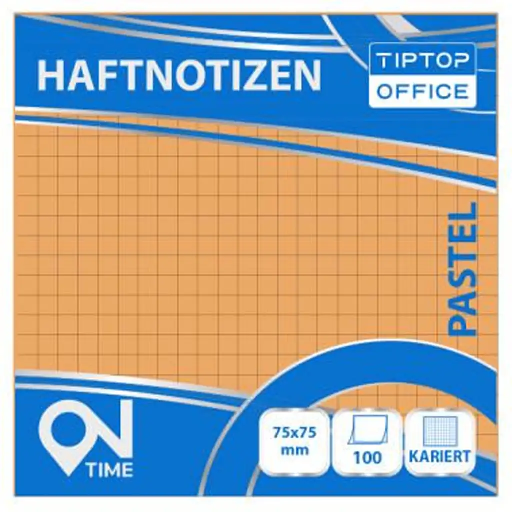 Spirit: Kockovaný pastelovo oranžový 100-listový samolepiaci poznámkový blok 75x75mm